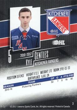 2016-17 Extreme Kitchener Rangers OHL - Autographs #2 Kyle Gentles Back