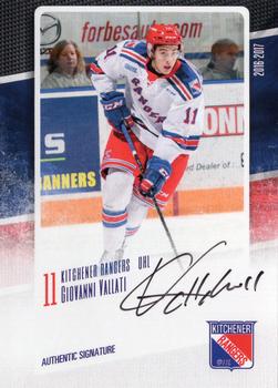 2016-17 Extreme Kitchener Rangers OHL - Autographs #6 Giovanni Vallati Front