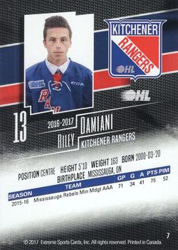 2016-17 Extreme Kitchener Rangers OHL - Autographs #7 Riley Damiani Back