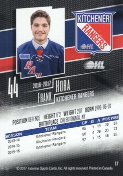 2016-17 Extreme Kitchener Rangers OHL - Autographs #17 Frank Hora Back