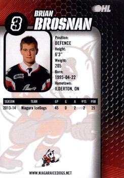 2014-15 Niagara IceDogs (OHL) #NNO Brian Brosnan Back