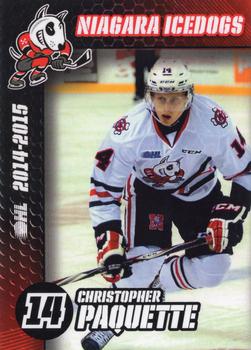 2014-15 Niagara IceDogs (OHL) #NNO Christopher Paquette Front