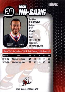 2014-15 Niagara IceDogs (OHL) #NNO Josh Ho-Sang Back