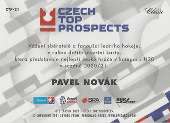 2020-21 OFS Classic Série II - Czech Top Prospects Gold #CTP-21 Pavel Novak Back