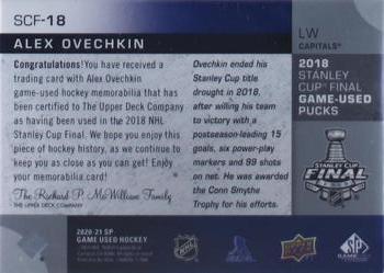 2020-21 SP Game Used - Stanley Cup Final Series Game Used Pucks Achievement #SCF-18 Alex Ovechkin Back