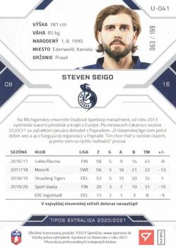 2020-21 SportZoo Tipos Extraliga 2. Seria - Blue #U-041 Steven Seigo Back