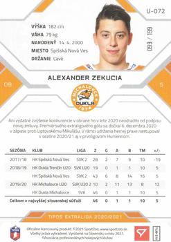 2020-21 SportZoo Tipos Extraliga 2. Seria - Blue #U-072 Alexander Zekucia Back