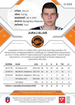2020-21 SportZoo Tipos Extraliga 2. Seria - Gold #U-029 Juraj Elias Back