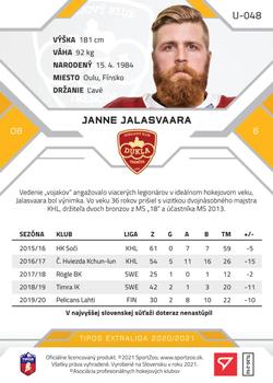 2020-21 SportZoo Tipos Extraliga 2. Seria - Gold #U-048 Janne Jalasvaara Back