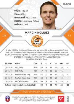 2020-21 SportZoo Tipos Extraliga 2. Seria - Gold #U-068 Marcin Kolusz Back