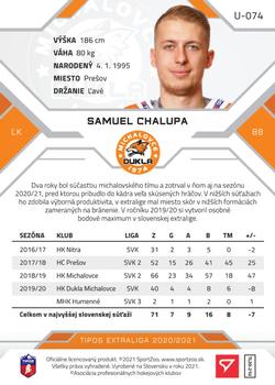 2020-21 SportZoo Tipos Extraliga 2. Seria - Gold #U-074 Samuel Chalupa Back