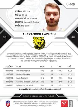 2020-21 SportZoo Tipos Extraliga 2. Seria - Gold #U-105 Alexander Lazusin Back