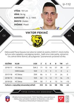 2020-21 SportZoo Tipos Extraliga 2. Seria - Gold #U-112 Viktor Fekiac Back