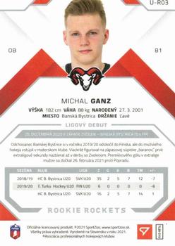 2020-21 SportZoo Tipos Extraliga 2. Seria - Rookie Rockets Gold #U-R03 Michal Ganz Back