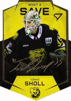 2020-21 SportZoo Tipos Extraliga 2. Seria - What A Save Gold #WS-17 Tomas Sholl Front