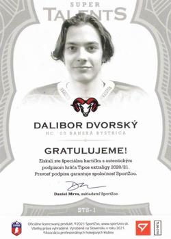 2020-21 SportZoo Tipos Extraliga 2. Seria - Super Talents Signature Gold #ST-1 Dalibor Dvorsky Back