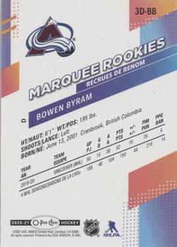 2020-21 Upper Deck - O-Pee-Chee Marquee Rookies 3D #3D-BB Bowen Byram Back
