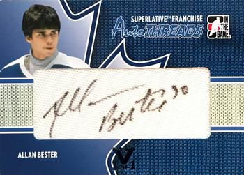 2015-16 In The Game Final Vault - 2008-09 In The Game Superlative Franchise - AutoThreads (Blue Vault Stamp) #AT-AB Allan Bester Front