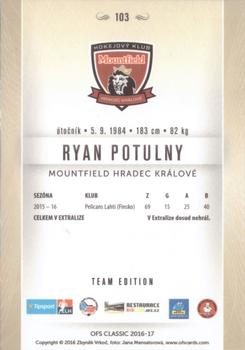2016-17 OFS Classic Serie I - Team Edition #103 Ryan Potulny Back