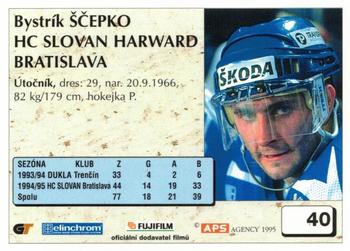 1995-96 APS HESR (Slovak) #40 Bystrik Scepko Back