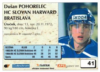 1995-96 APS HESR (Slovak) #41 Dusan Pohorelec Back