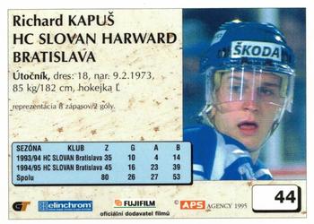 1995-96 APS HESR (Slovak) #44 Richard Kapus Back
