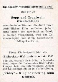 1955 Kiddy Gum Eishockey-Weltmeisterschaft #30 Kurt Sepp / Ernst Trautwein Back