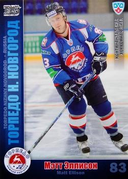 2010-11 Russian KHL - Silver #TOR-6 Matt Ellison Front