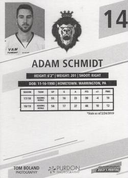 2018-19 Rieck's Printing Reading Royals (ECHL) #9 Adam Schmidt Back