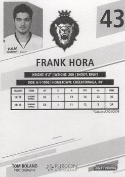 2018-19 Rieck's Printing Reading Royals (ECHL) #20 Frank Hora Back
