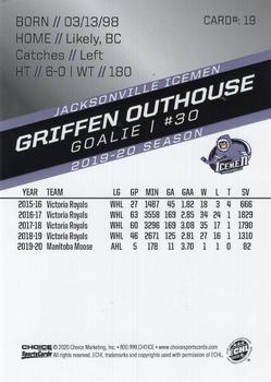2019-20 Choice Jacksonville Icemen (SPHL) #19 Griffen Outhouse Back