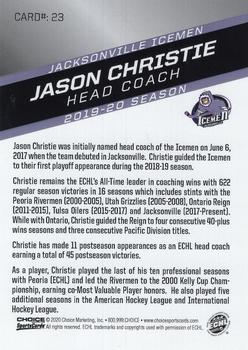 2019-20 Choice Jacksonville Icemen (SPHL) #23 Jason Christie Back