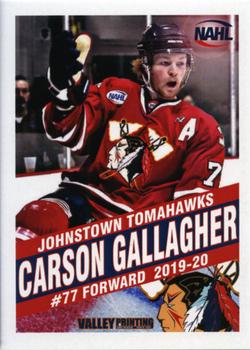 2019-20 Johnstown Tomahawks (NAHL) #A-07 Carson Gallagher Front
