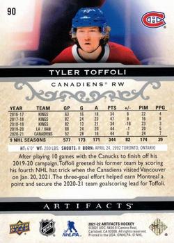 2021-22 Upper Deck Artifacts #90 Tyler Toffoli Back