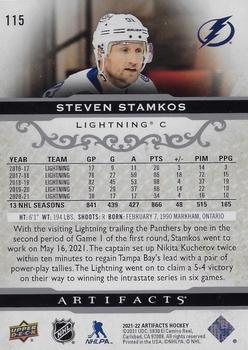 2021-22 Upper Deck Artifacts #115 Steven Stamkos Back