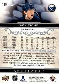 2021-22 Upper Deck Artifacts #139 Jack Eichel Back