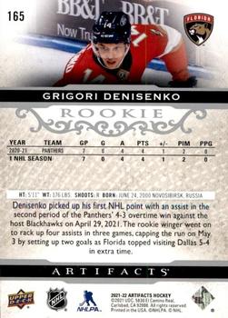 2021-22 Upper Deck Artifacts #165 Grigori Denisenko Back