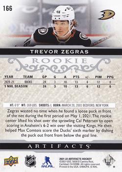2021-22 Upper Deck Artifacts #166 Trevor Zegras Back