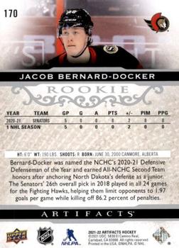2021-22 Upper Deck Artifacts #170 Jacob Bernard-Docker Back