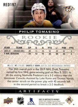 2021-22 Upper Deck Artifacts #RED197 Philip Tomasino Back