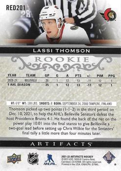 2021-22 Upper Deck Artifacts #RED201 Lassi Thomson Back