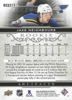2021-22 Upper Deck Artifacts #RED217 Jake Neighbours Back
