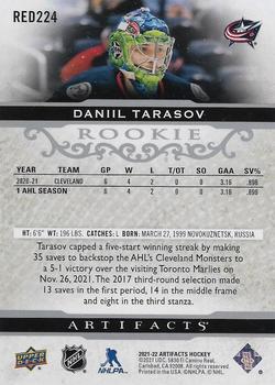 2021-22 Upper Deck Artifacts #RED224 Daniil Tarasov Back