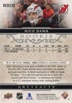 2021-22 Upper Deck Artifacts #RED229 Nico Daws Back