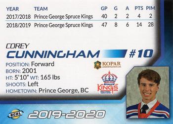 2019-20 Prince George Spruce Kings (BCHL) #NNO Corey Cunningham Back