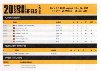 2018-19 Victoria Grizzlies (BCHL) #NNO Henri Schreifels Back