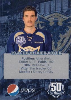 2018-19 Sherbrooke Phoenix (QMJHL) #NNO Alex-Olivier Voyer Back
