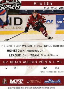 2019-20 Guelph Storm (OHL) Limited Edition Set 2 #NNO Eric Uba Back