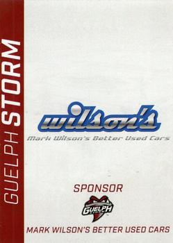 2019-20 Guelph Storm (OHL) Limited Edition Set 2 #NNO Wilson's Better Used Cars Back