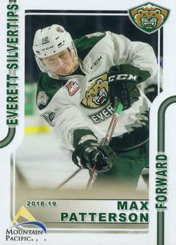 2018-19 Grandstand Everett Silvertips (WHL) #NNO Max Patterson Front